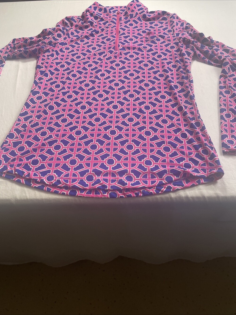 Palm Beach Gardens Women's Quarter Zip Pullover Geometric Pattern